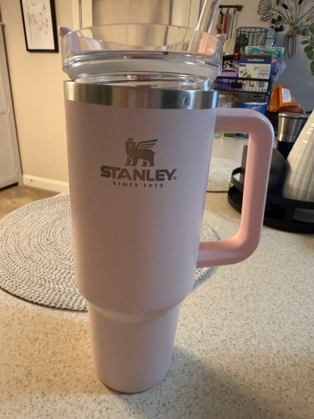 Stanley Pink 40oz Travel Mug with Handle